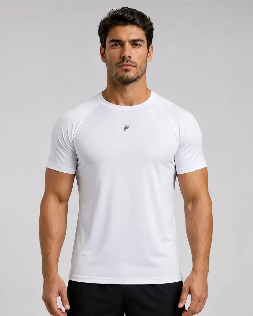 Camiseta Deportiva Blanca Muscle Fit - Dry Fit para Hombre