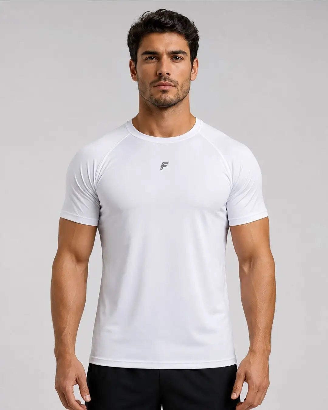 Camiseta Deportiva Blanca Muscle Fit - Dry Fit para Hombre