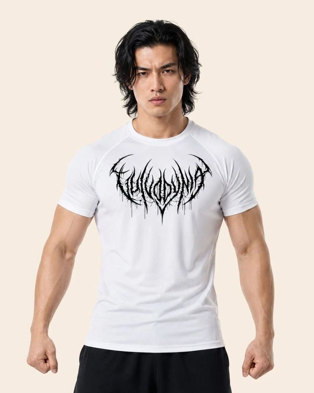 Camiseta Muscle Fit "Dominio" Blanca