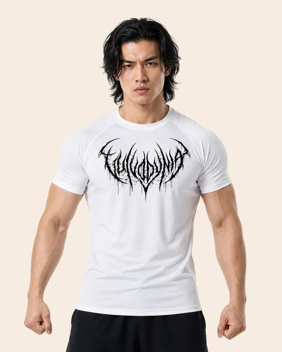 Camiseta Muscle Fit "Dominio" Blanca