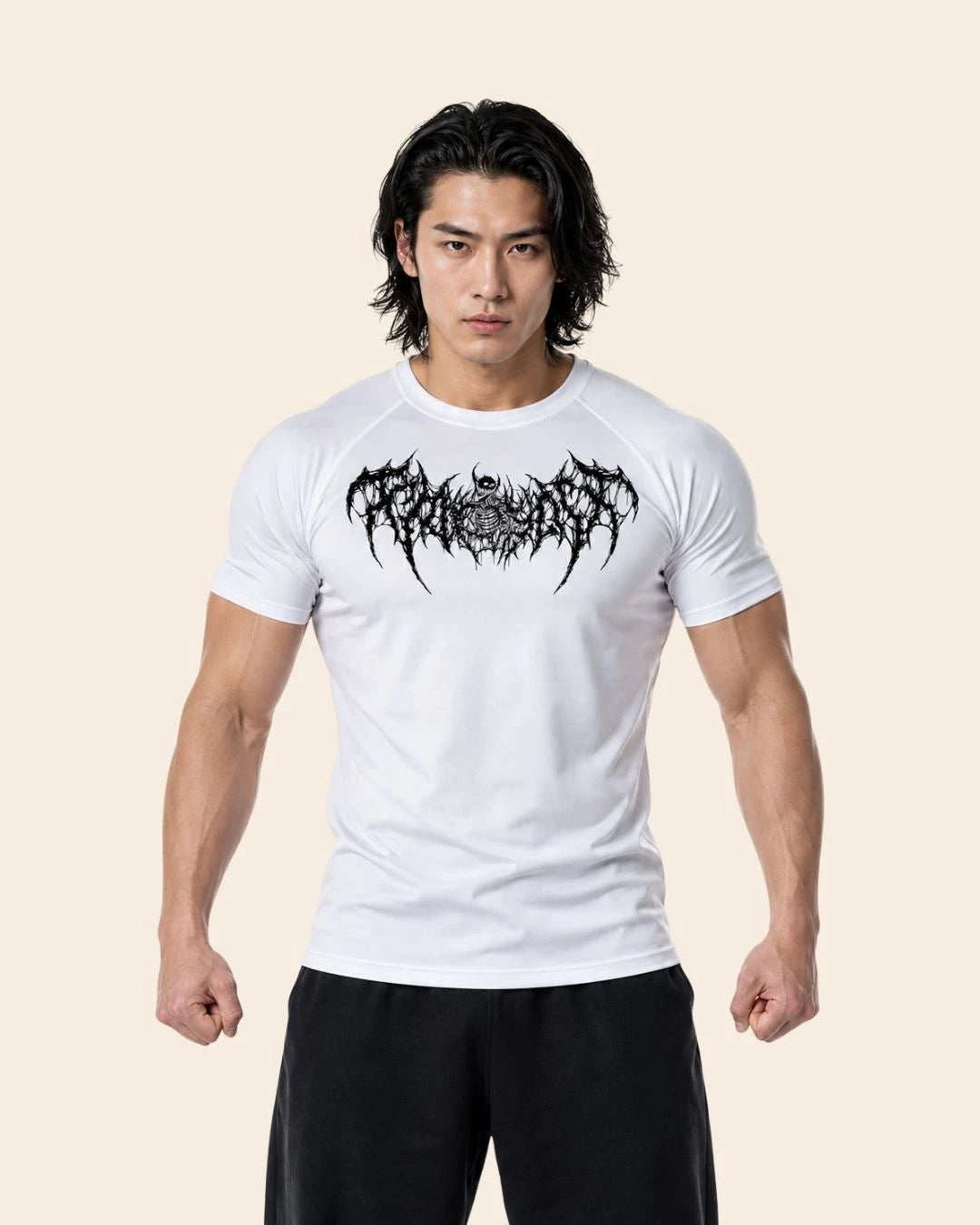 Camiseta Muscle Fit "Espectro" Blanca