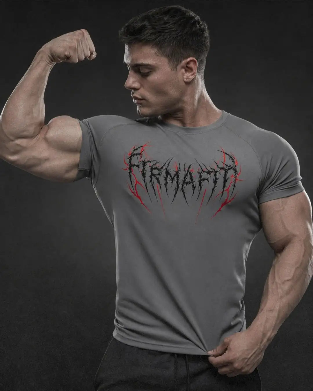 Camiseta Deportiva Gris Estampada RENACER para Hombre