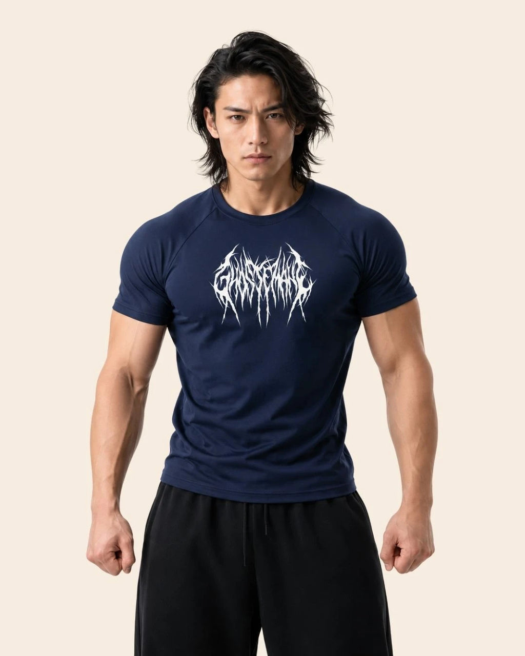 Camiseta Muscle Fit "Furia" Azul Oscuro