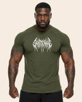 Camiseta Muscle Fit "Furia" Verde Militar