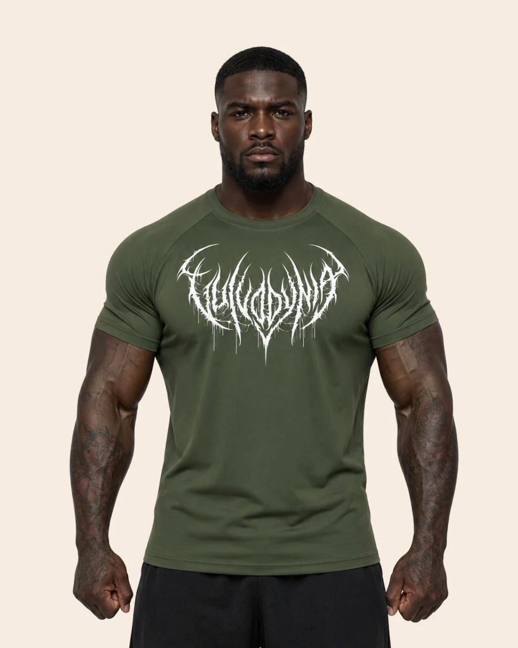 Camiseta Muscle Fit "Dominio" Verde Militar