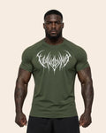 Camiseta Muscle Fit "Dominio" Verde Militar