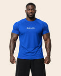 Camiseta Muscle Fit "God is Life" Azul Rey