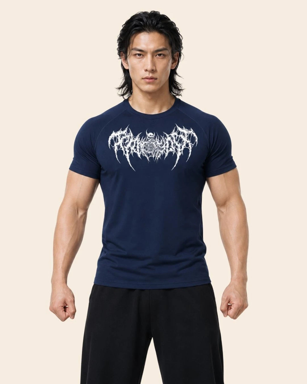 Camiseta Muscle Fit "Espectro" Azul Oscuro