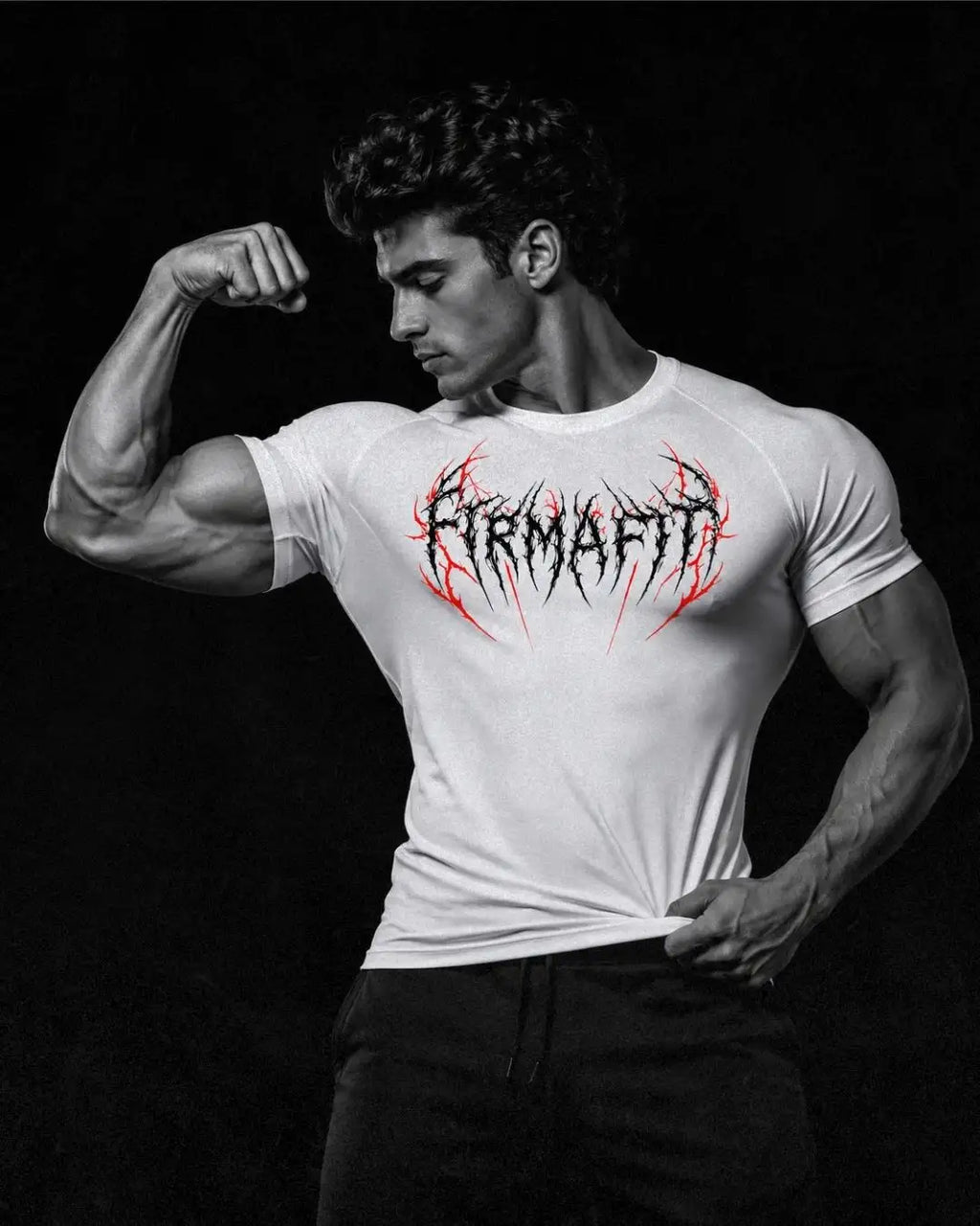 Camiseta Deportiva Blanca Estampada RENACER para Hombre