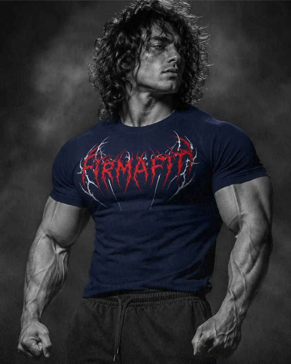 Camiseta Deportiva Azul Oscura Estampada RENACER para Hombre