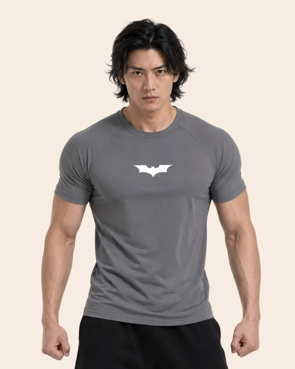 Camiseta Muscle Fit "Vigilante Nocturno" Gris