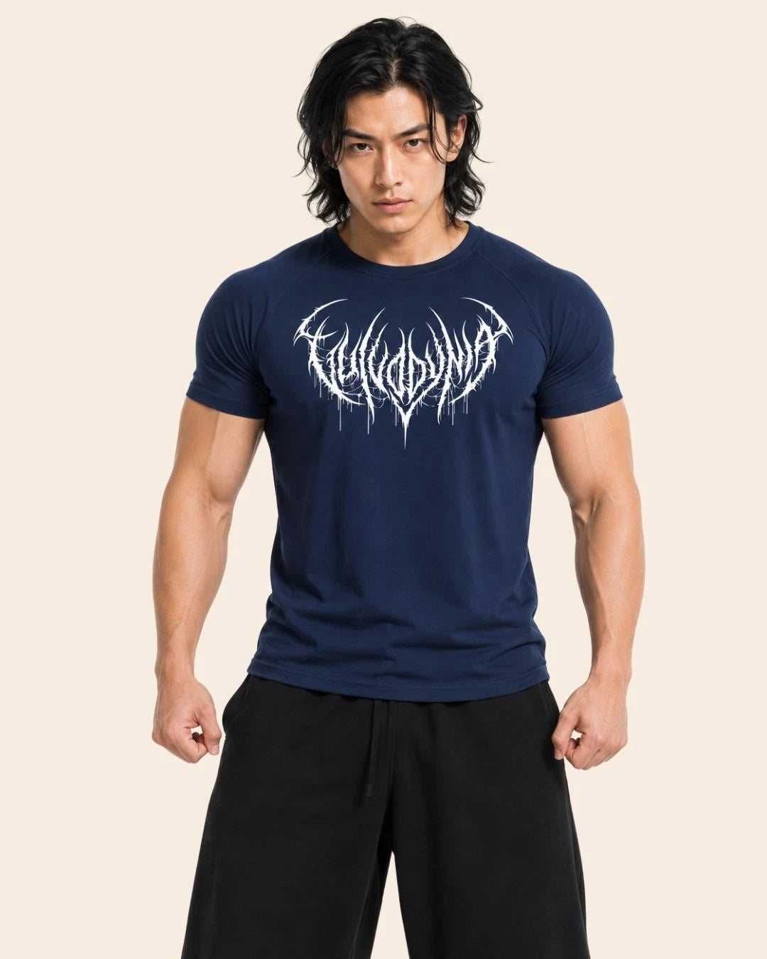 Camiseta Muscle Fit "Dominio" Azul Oscuro