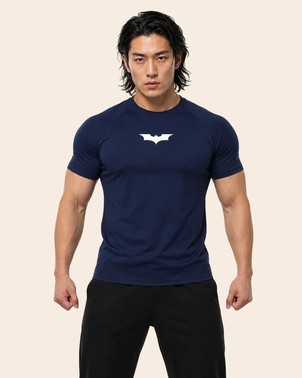Camiseta Muscle Fit "Vigilante Nocturno" Azul Oscuro