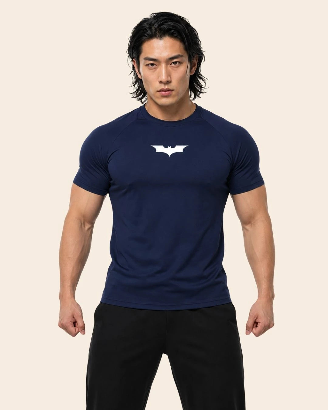 Camiseta Muscle Fit "Vigilante Nocturno" Azul Oscuro