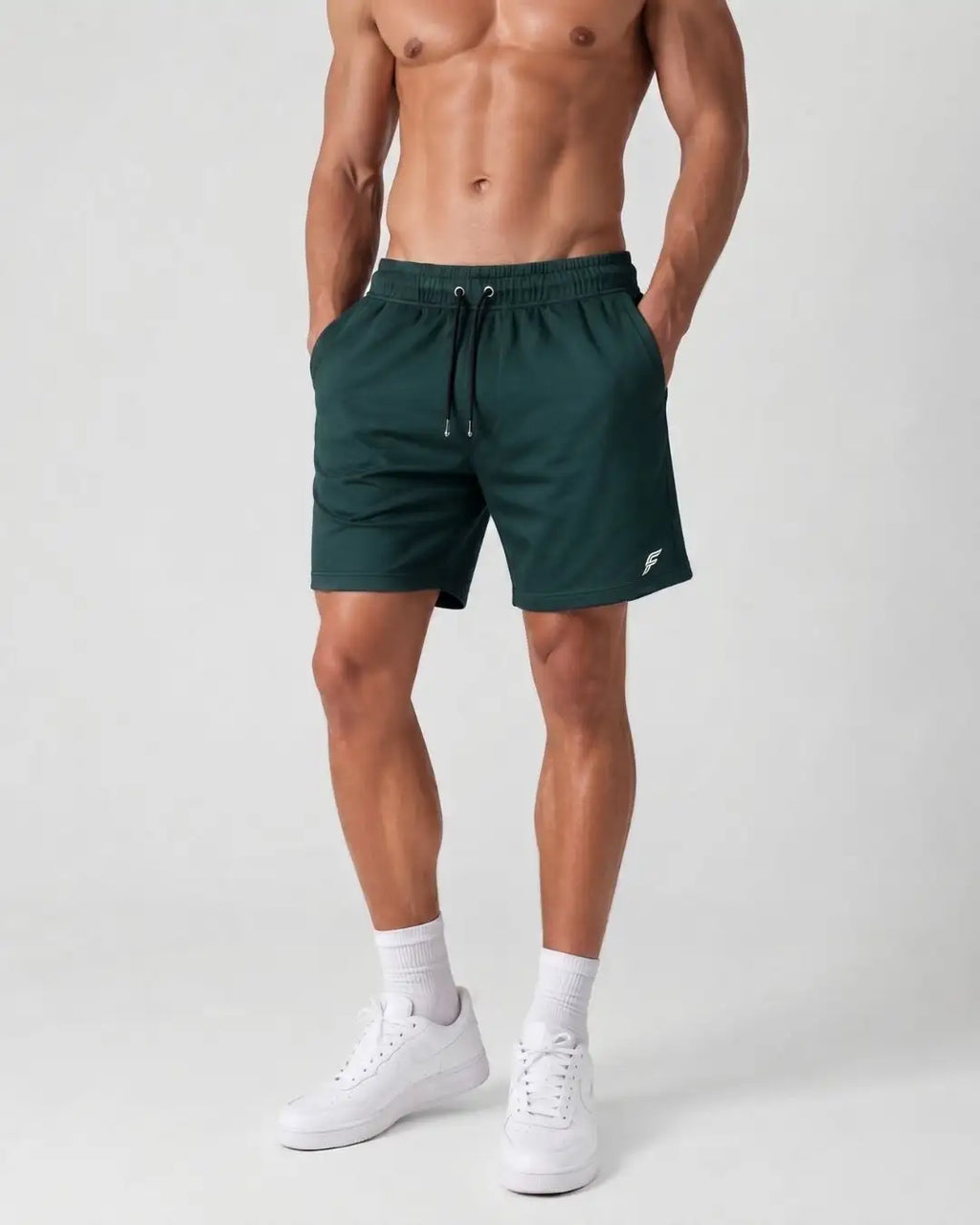 Pantaloneta Deportiva Verde Botella en Burda Fría para Hombre