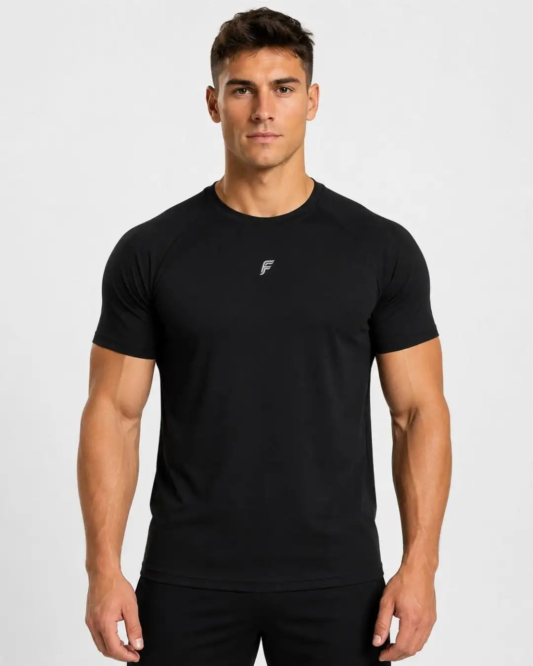 Camiseta Deportiva Negra Muscle Fit - Dry Fit para Hombre