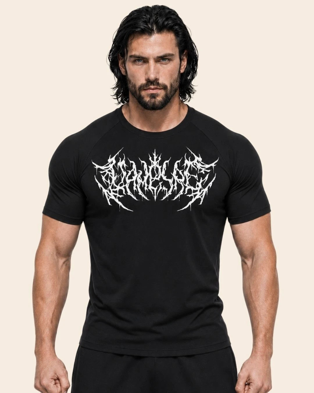 Camiseta Muscle Fit "Caos" Negra