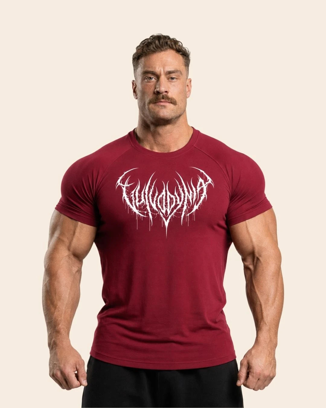 Camiseta Muscle Fit "Dominio" Vino tinto