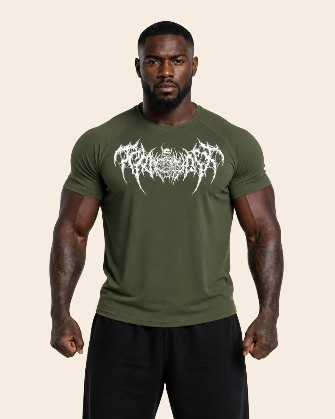 Camiseta Muscle Fit "Espectro" Verde Militar