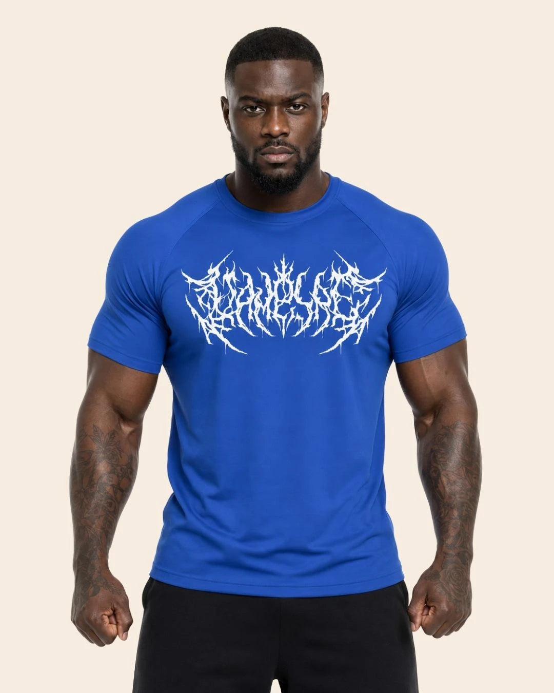 Camiseta Muscle Fit "Caos" Azul Rey