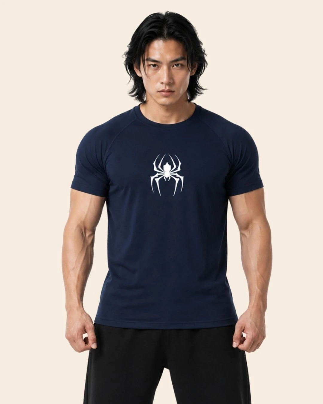 Camiseta Muscle Fit "Veneno" Azul Oscuro