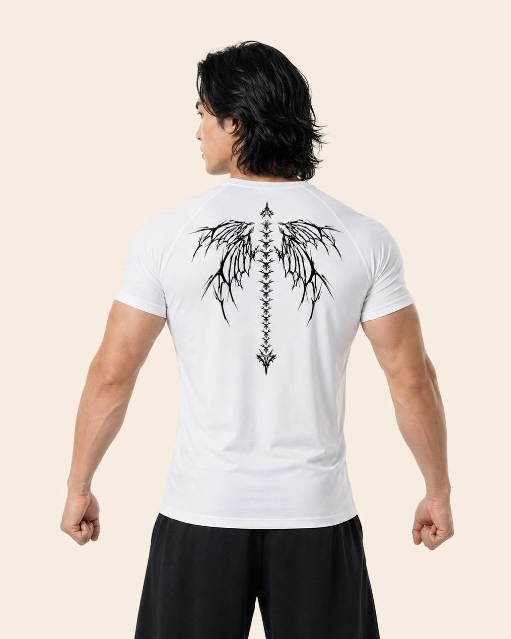 Camiseta Muscle Fit "Dominio" Blanca