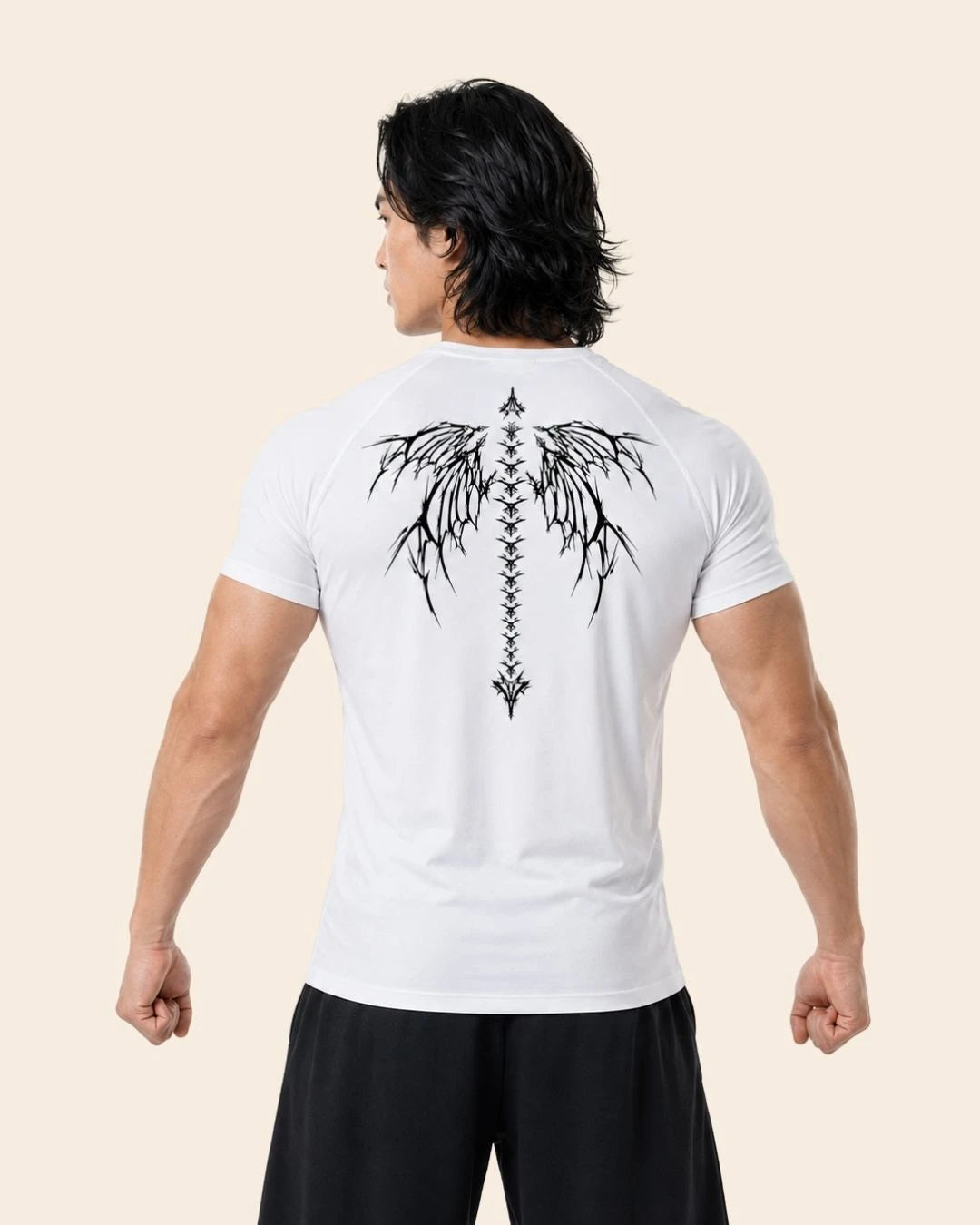 Camiseta Muscle Fit "Dominio" Blanca