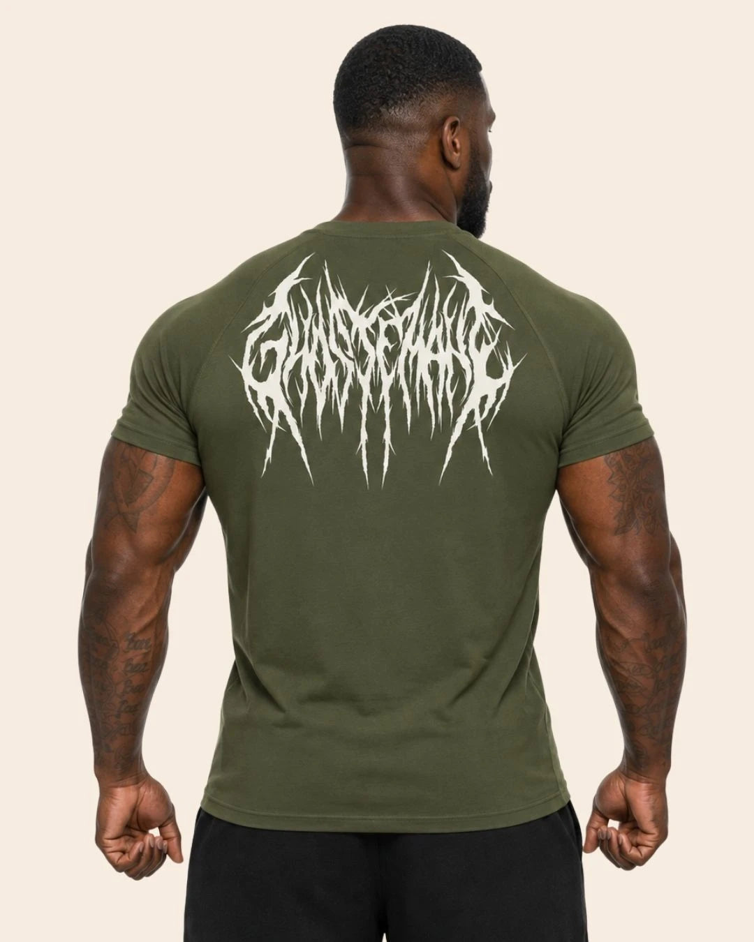 Camiseta Muscle Fit "Furia" Verde Militar