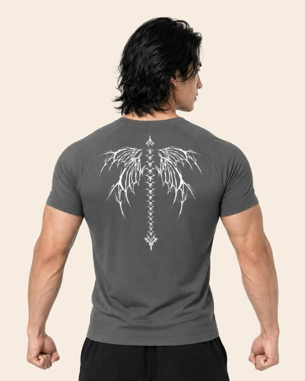 Camiseta Muscle Fit "Dominio" Gris