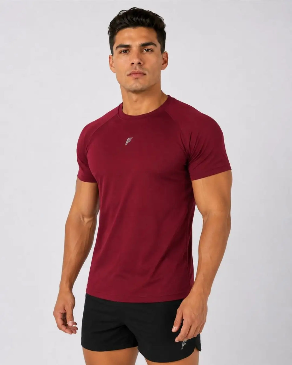Camiseta Deportiva Vino Tinto Muscle Fit - Dry Fit para Hombre