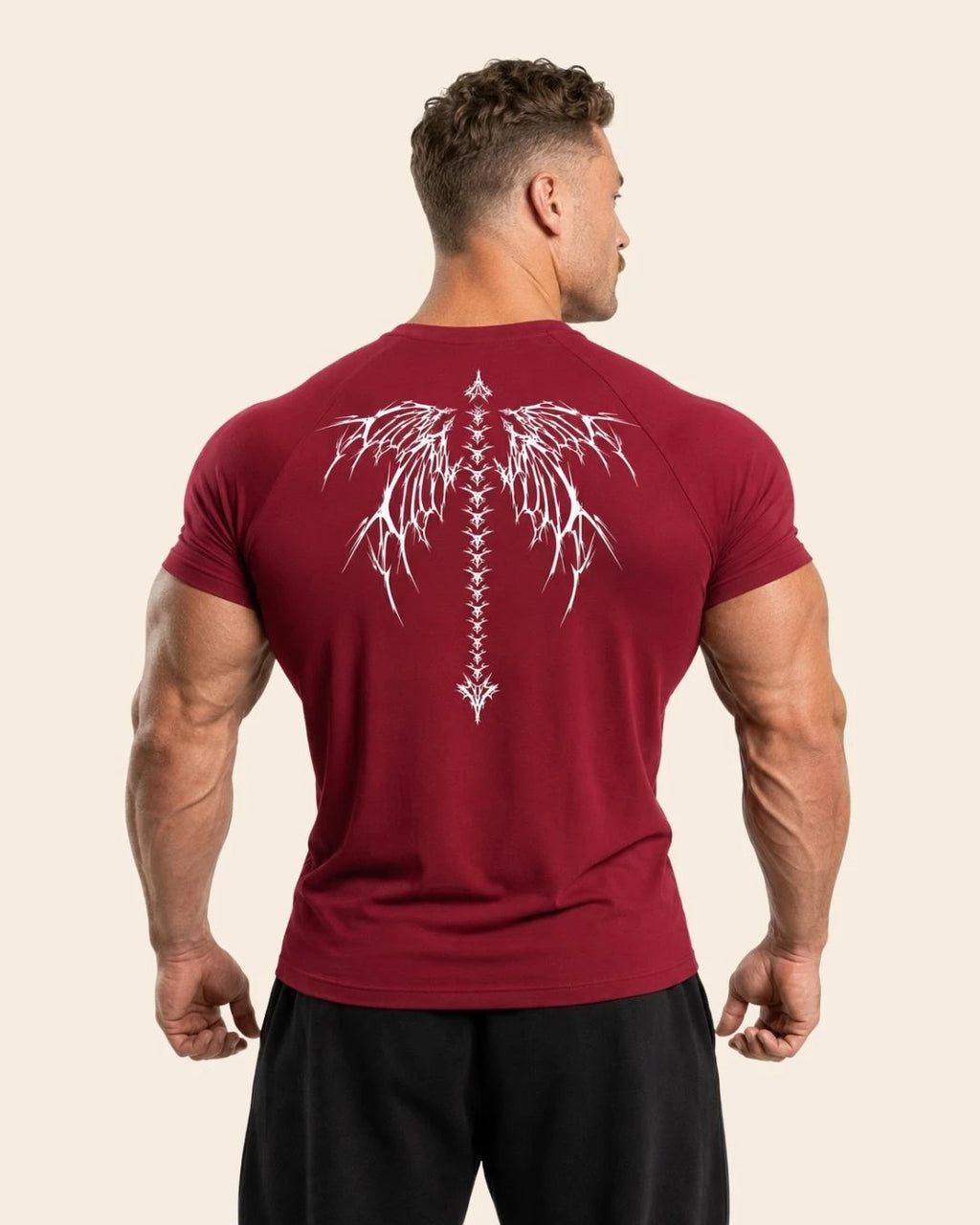 Camiseta Muscle Fit "Dominio" Vino tinto