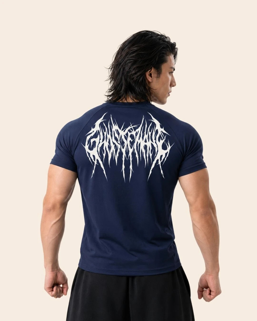 Camiseta Muscle Fit "Furia" Azul Oscuro