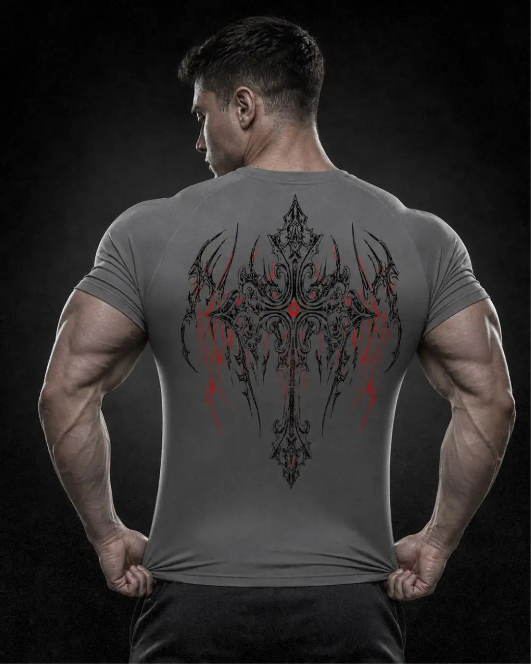 Camiseta Deportiva Gris Estampada RENACER para Hombre