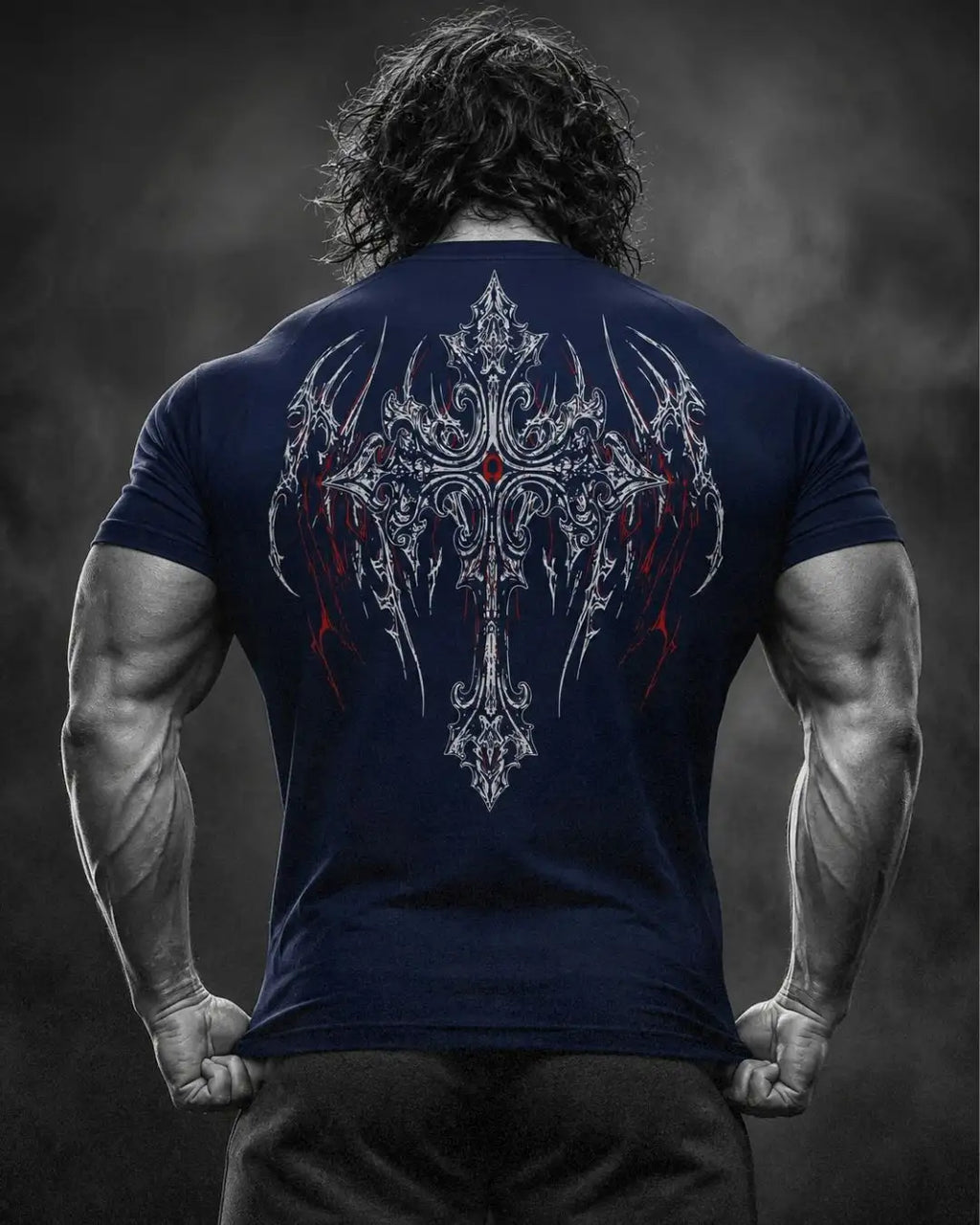 Camiseta Deportiva Azul Oscura Estampada RENACER para Hombre
