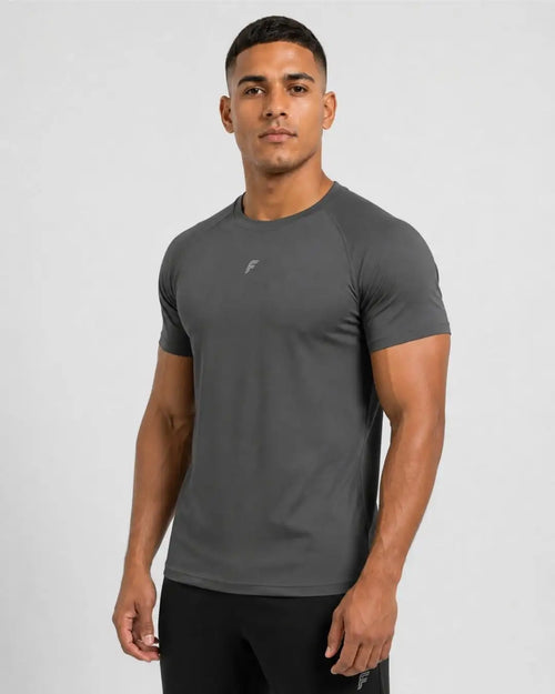 Camiseta Deportiva Gris Clara Muscle Fit - Dry Fit para Hombre