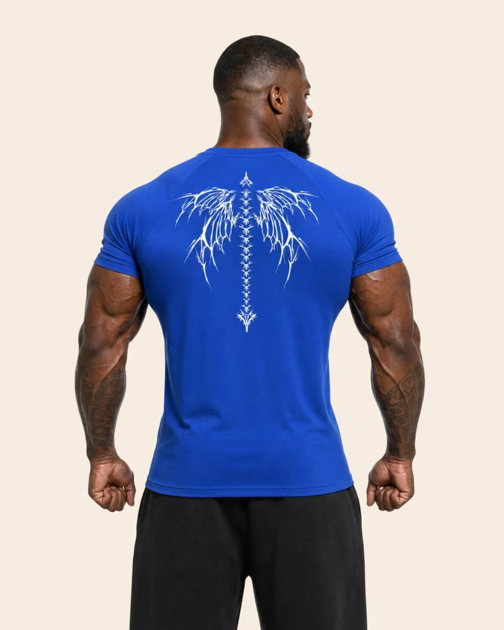 Camiseta Muscle Fit "Dominio" Azul Rey