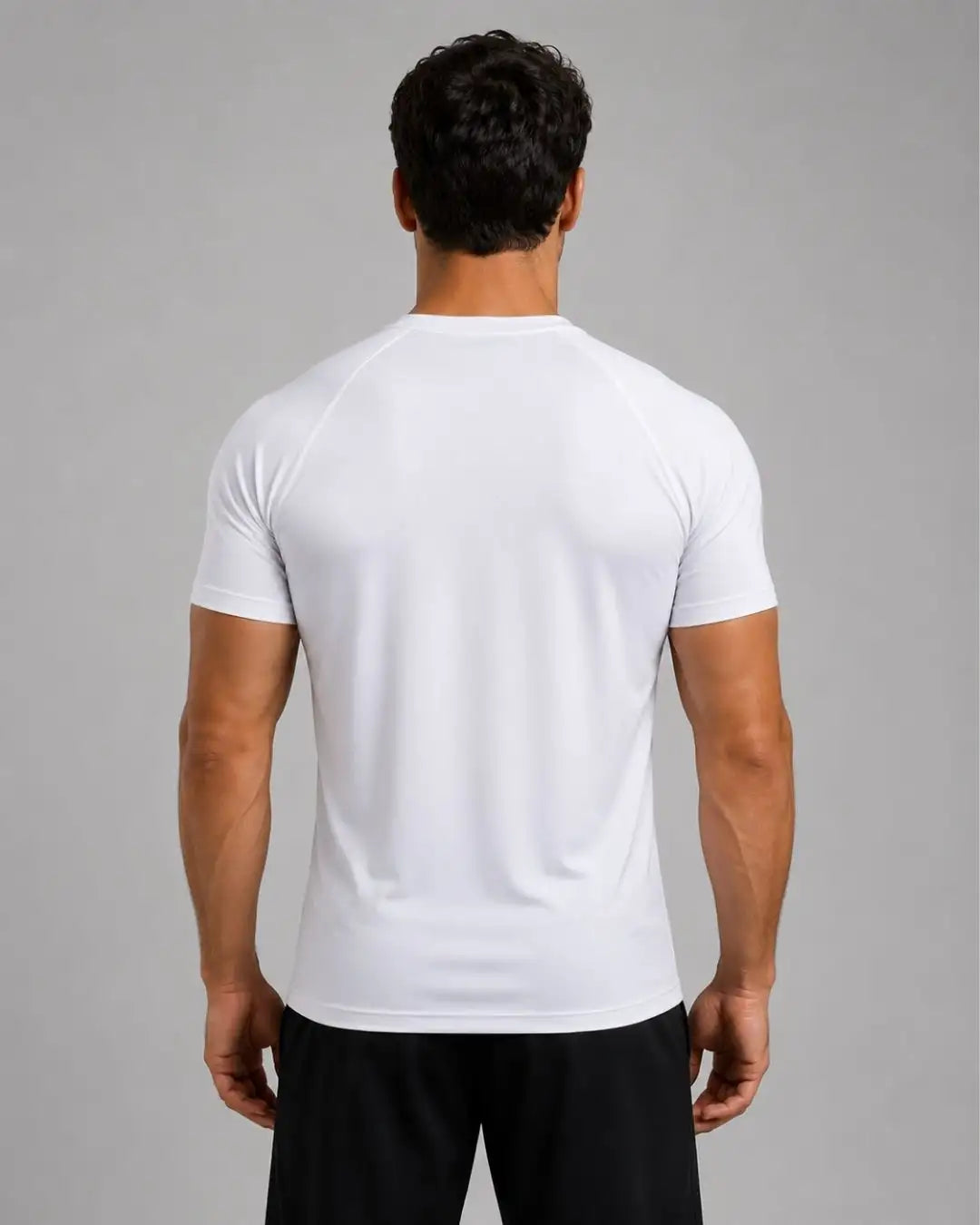 Camiseta Deportiva Blanca Muscle Fit - Dry Fit para Hombre