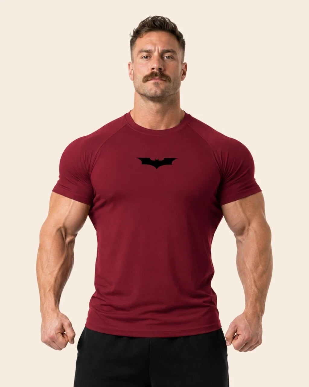 Camiseta Muscle Fit "Vigilante Nocturno" Vino tinto