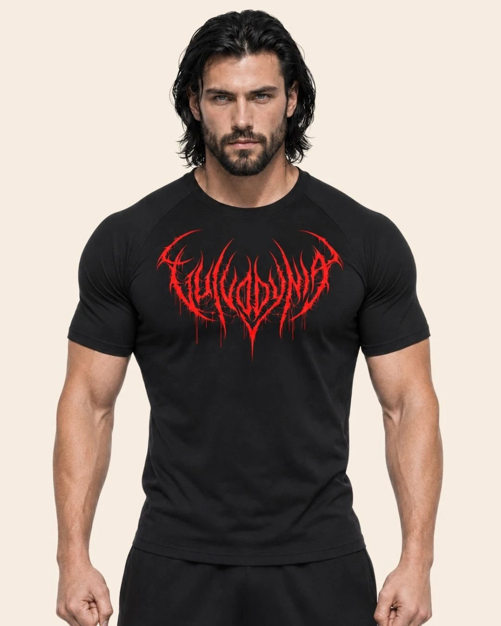 Camiseta Muscle Fit "Dominio" Negra