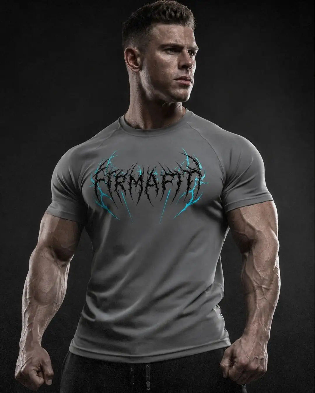 Camiseta Deportiva Gris Estampada RENACER para Hombre