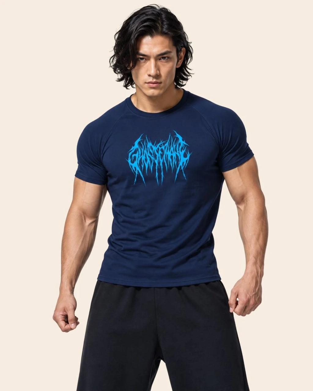 Camiseta Muscle Fit "Furia" Azul Oscuro