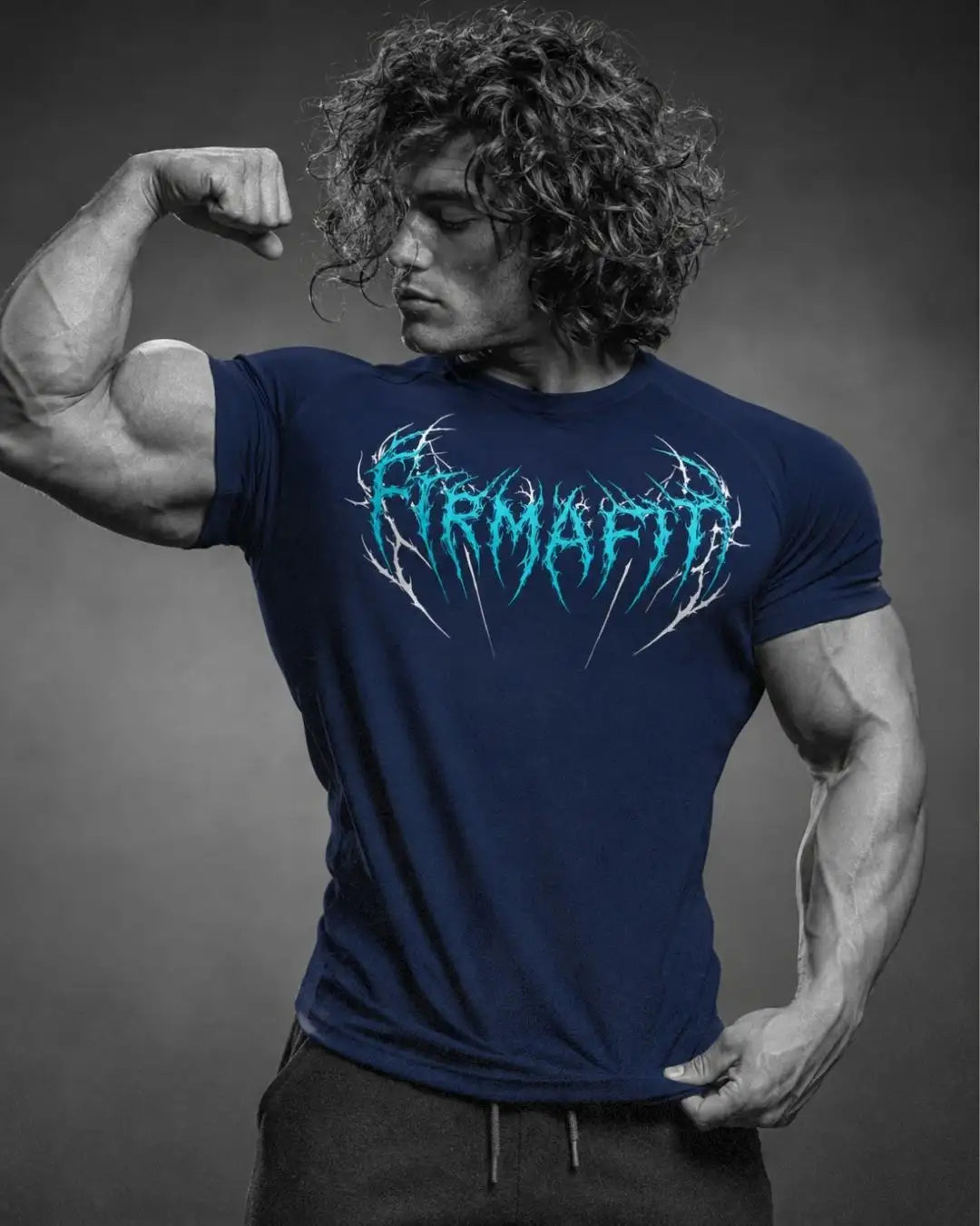 Camiseta Deportiva Azul Oscura Estampada RENACER para Hombre