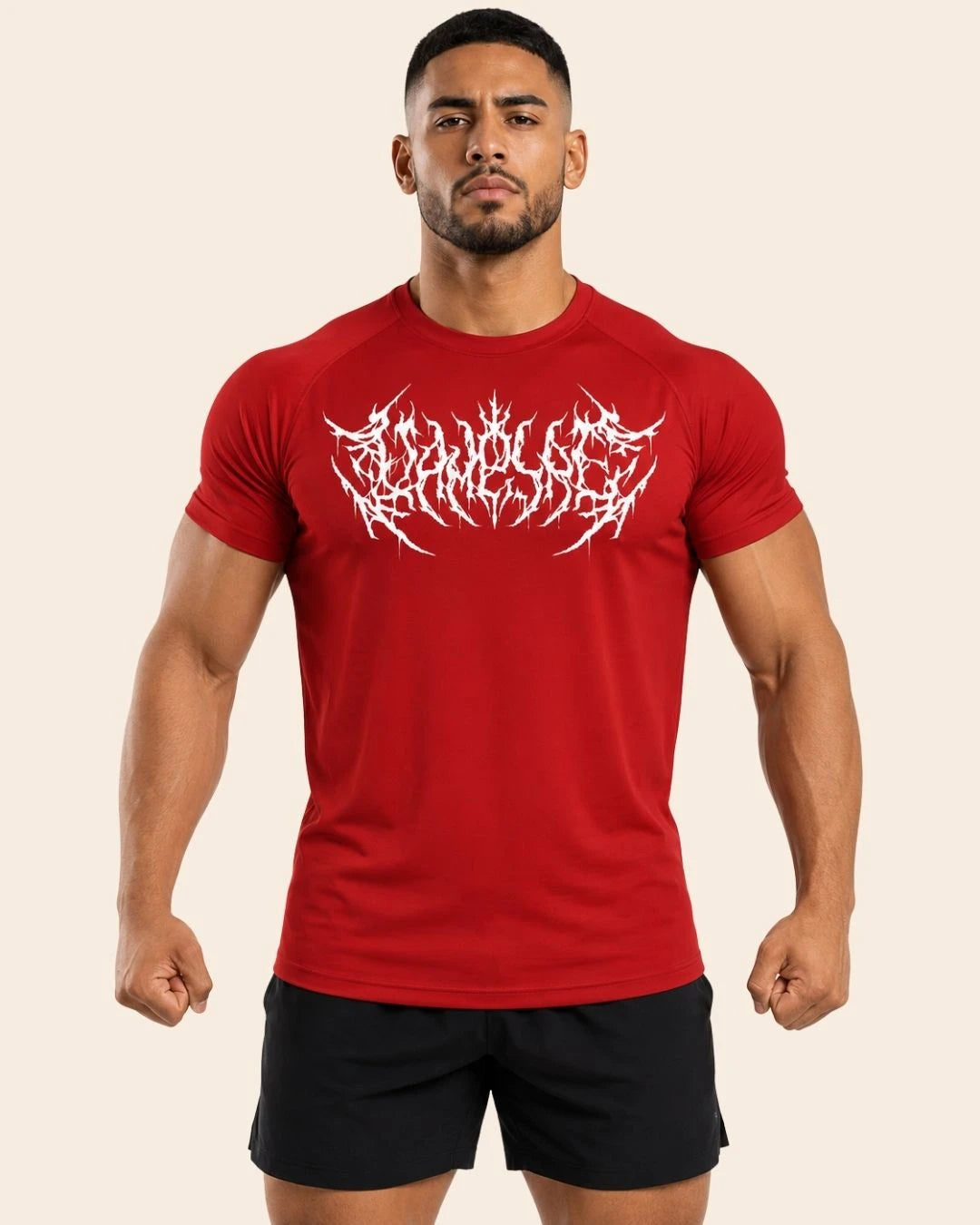 Camiseta Muscle Fit "Caos" Roja