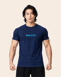 Camiseta Muscle Fit "God is Life" Azul Oscuro
