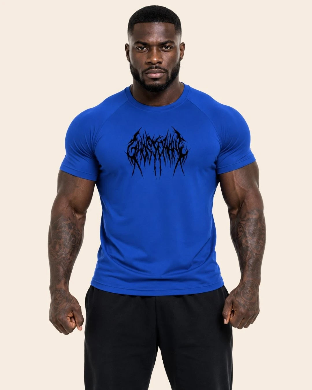 Camiseta Muscle Fit "Furia" Azul Rey