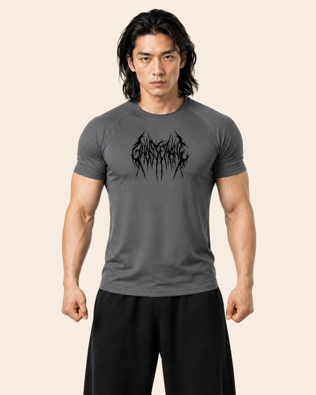 Camiseta Muscle Fit "Furia" Gris
