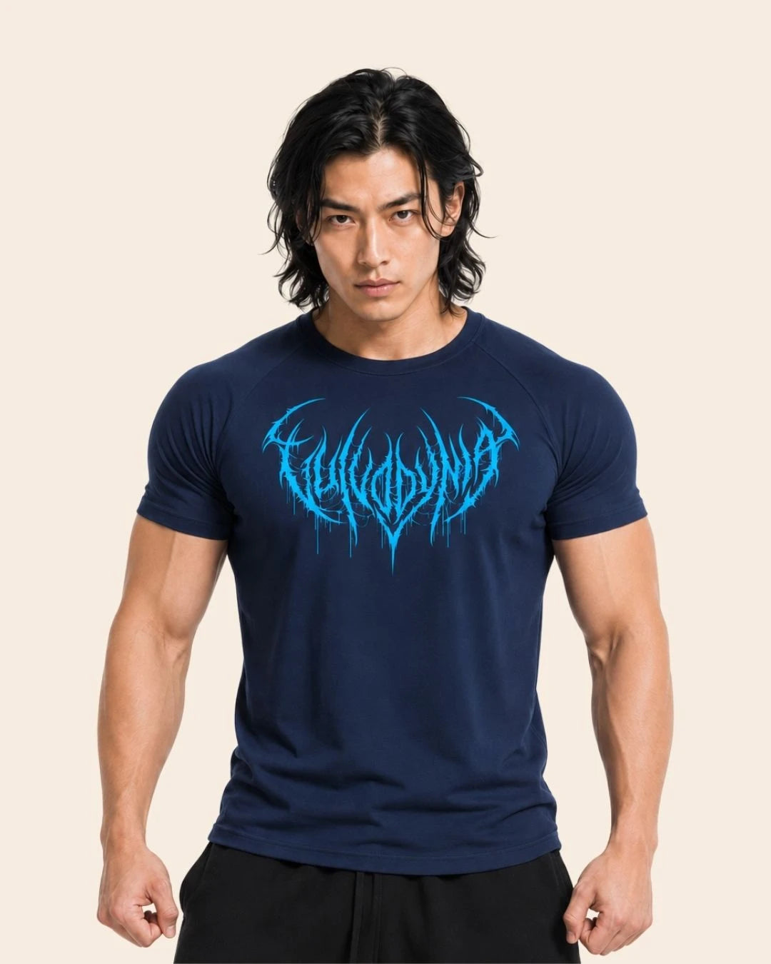 Camiseta Muscle Fit "Dominio" Azul Oscuro