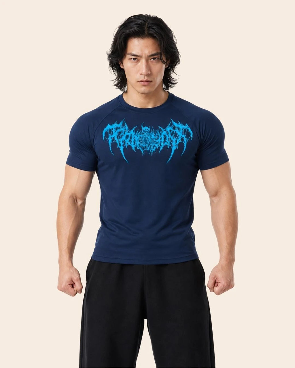 Camiseta Muscle Fit "Espectro" Azul Oscuro