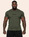 Camiseta Muscle Fit con estampado God is Life Verde Militar