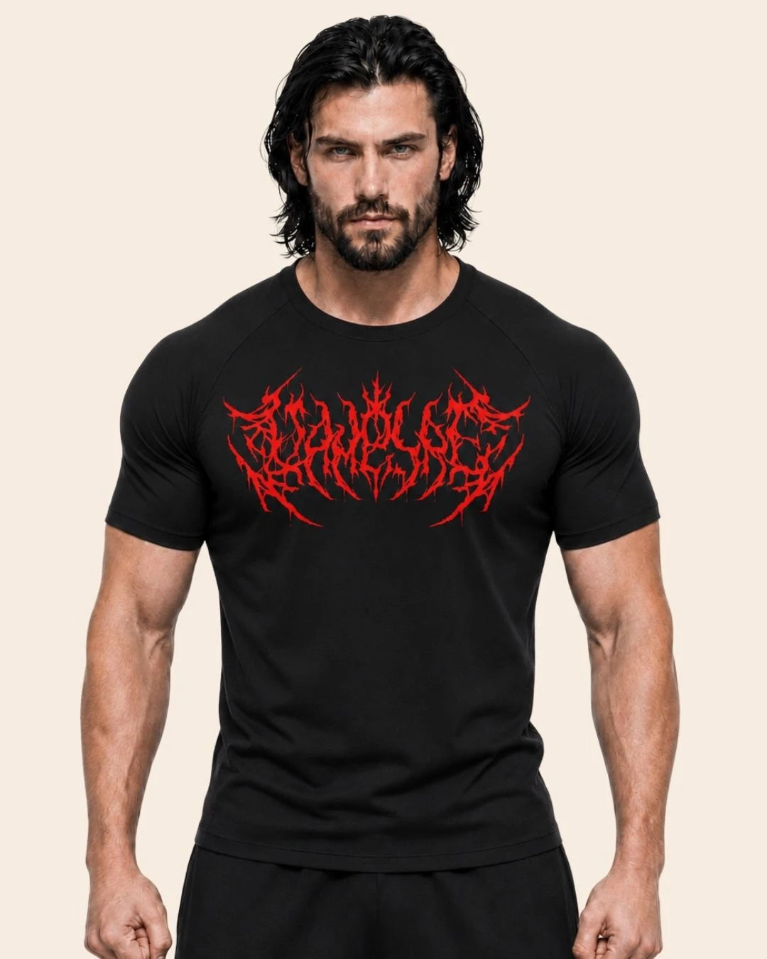 Camiseta Muscle Fit "Caos" Negra